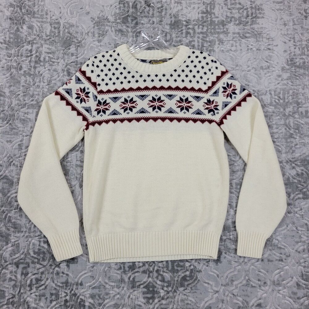 Vintage Sears Sweater Women’s Small White Sportswear Winter Made In The USA - Picture 1 of 13